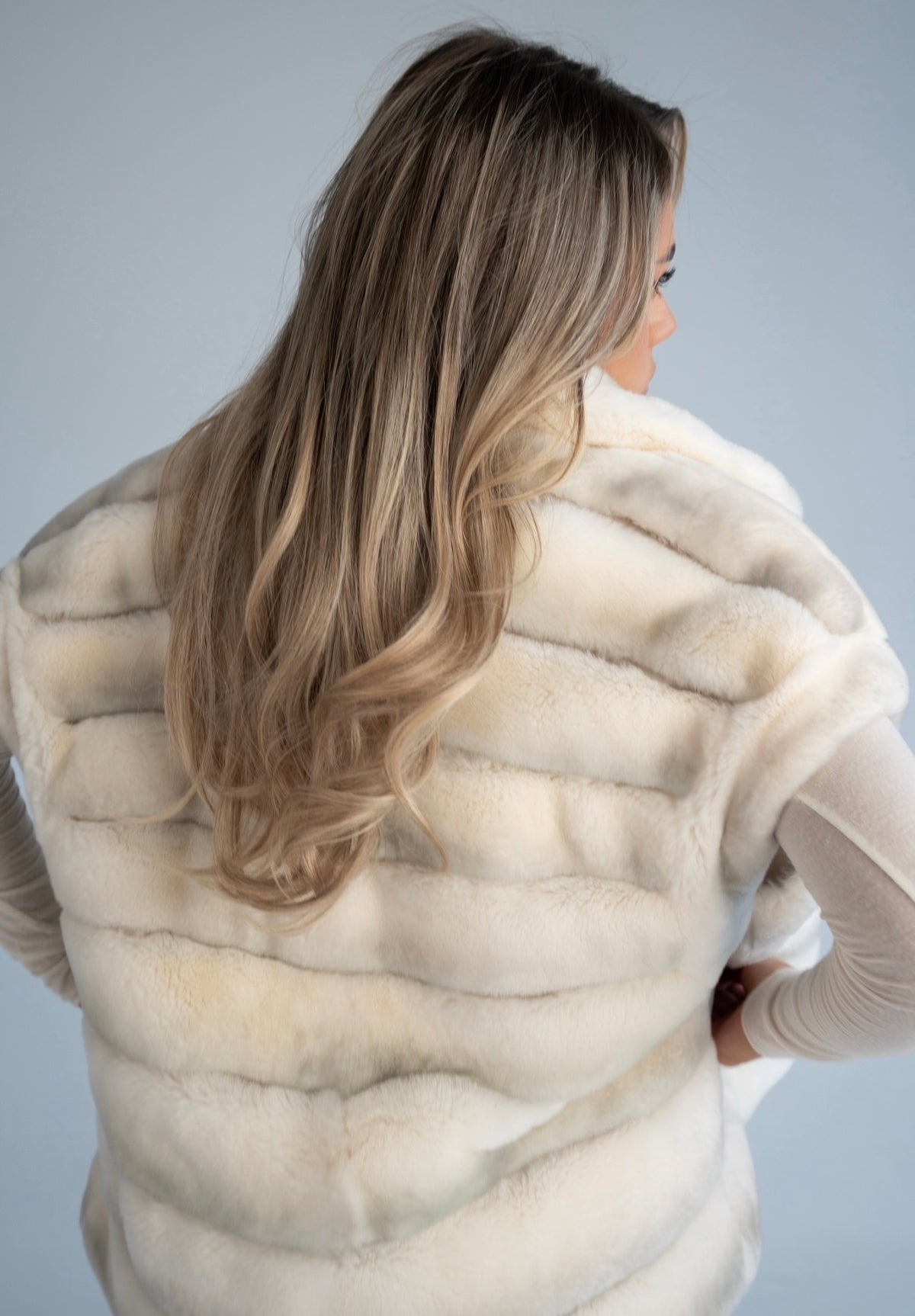 Rex Fur Coat in Beige