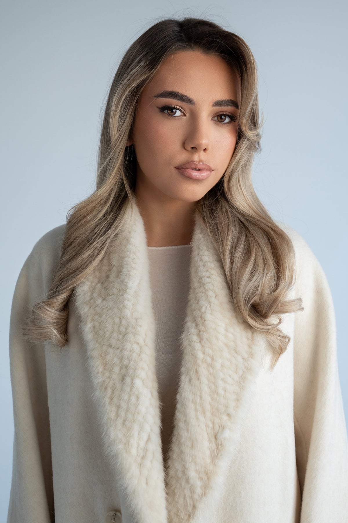 Mink Fur Collar Coat
