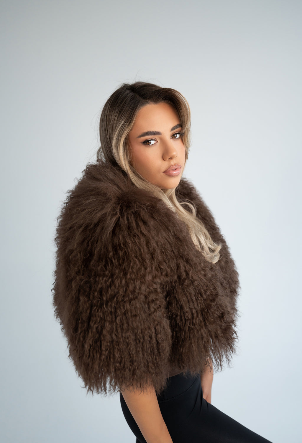 Mongolian Brown Fur Cape