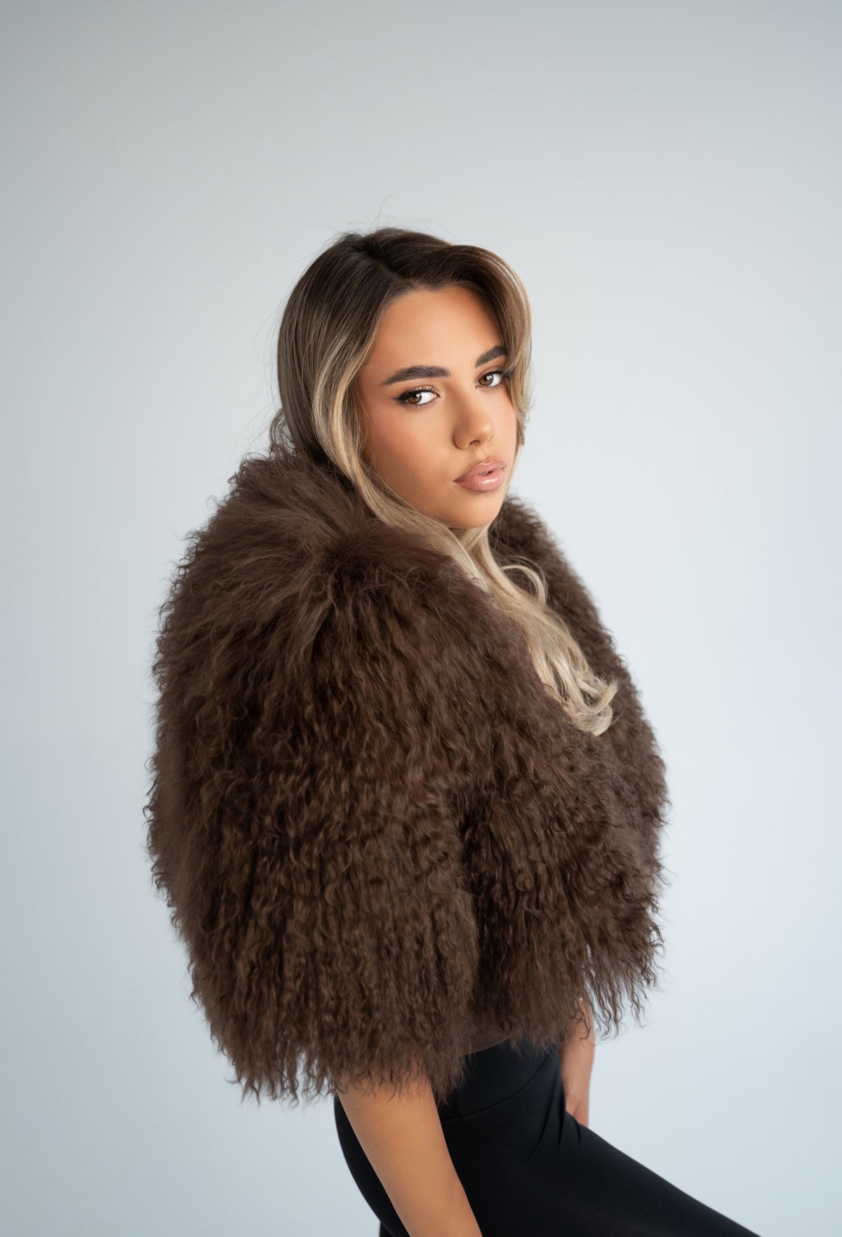 Mongolian Brown Fur Cape