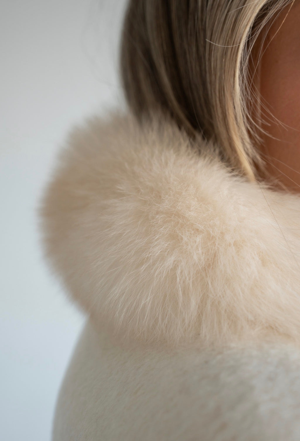Fox Fur Coat in Beige