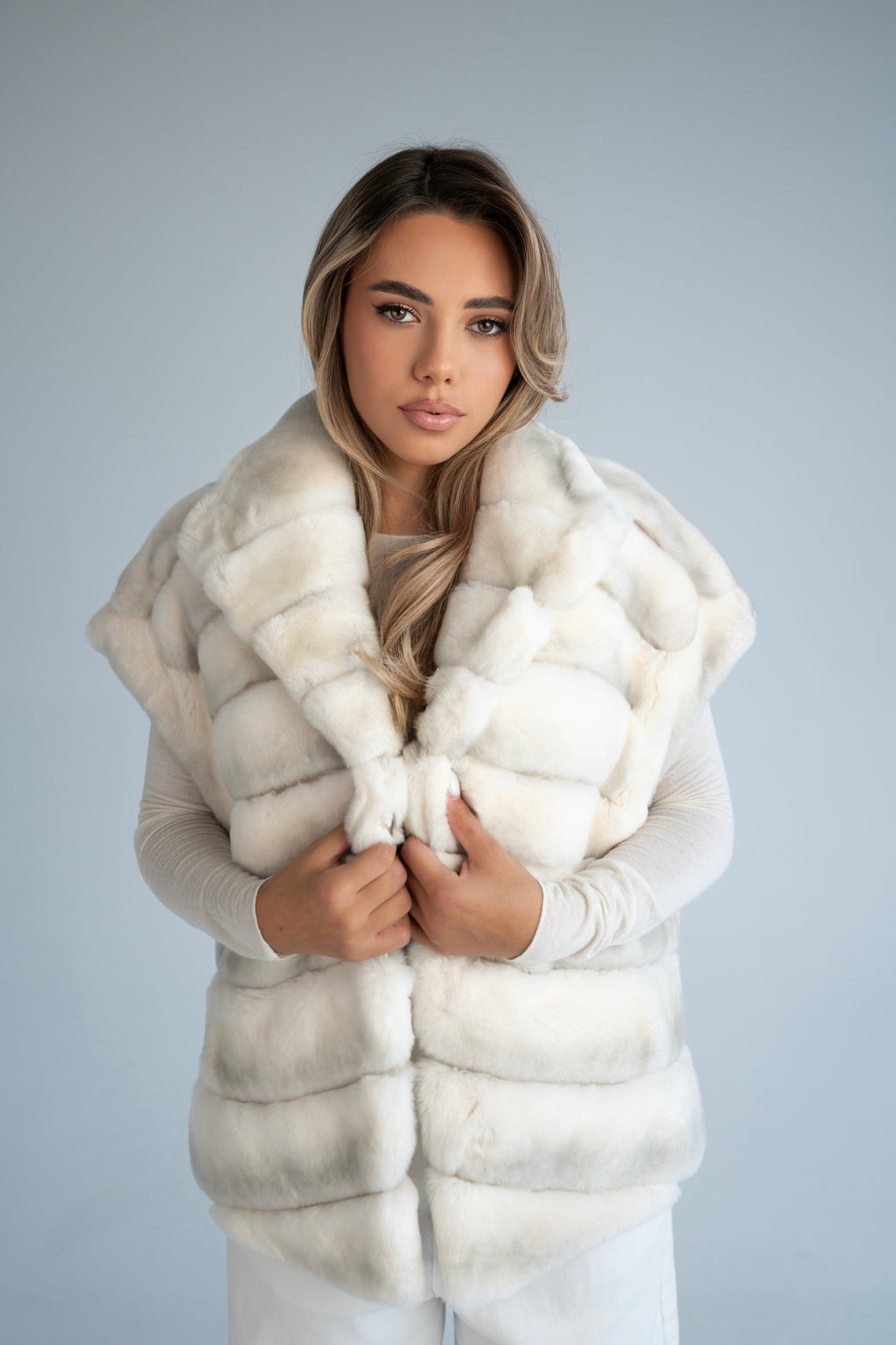 Rex Fur Coat in Beige