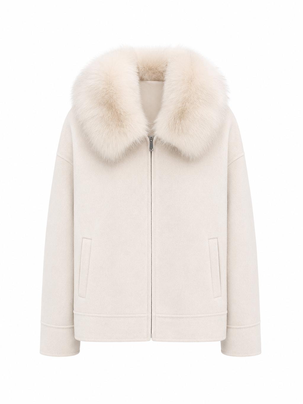 Fox Fur Coat in Beige