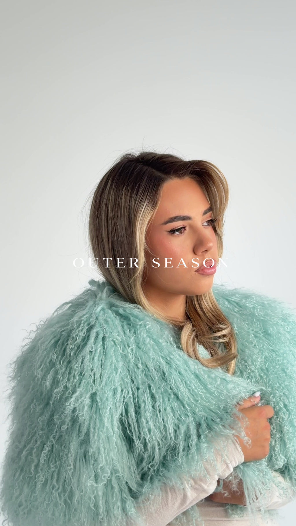 Mongolian Mint Fur Cape